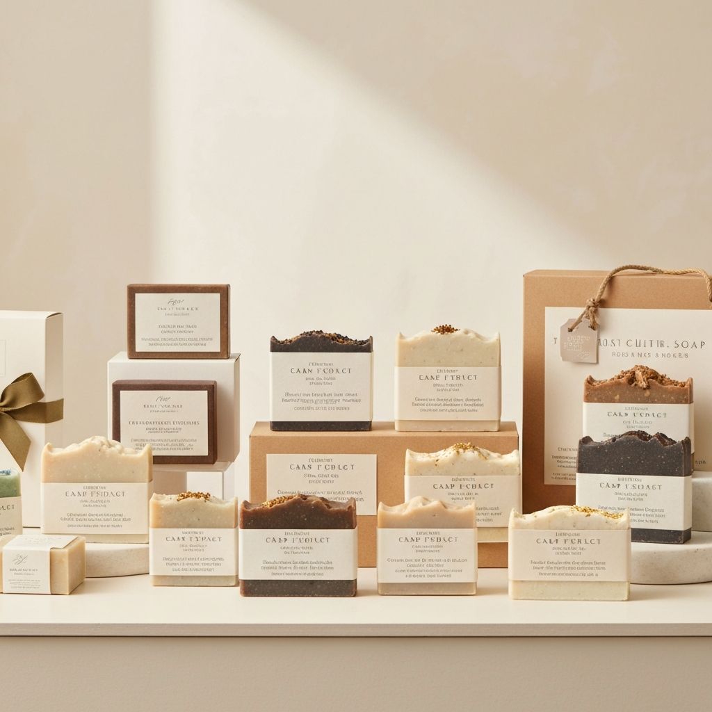 Butik mağazada sergilenen ElysioNatural toptan sabun ürünleri